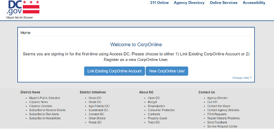 CorpOnline welcome screenshot